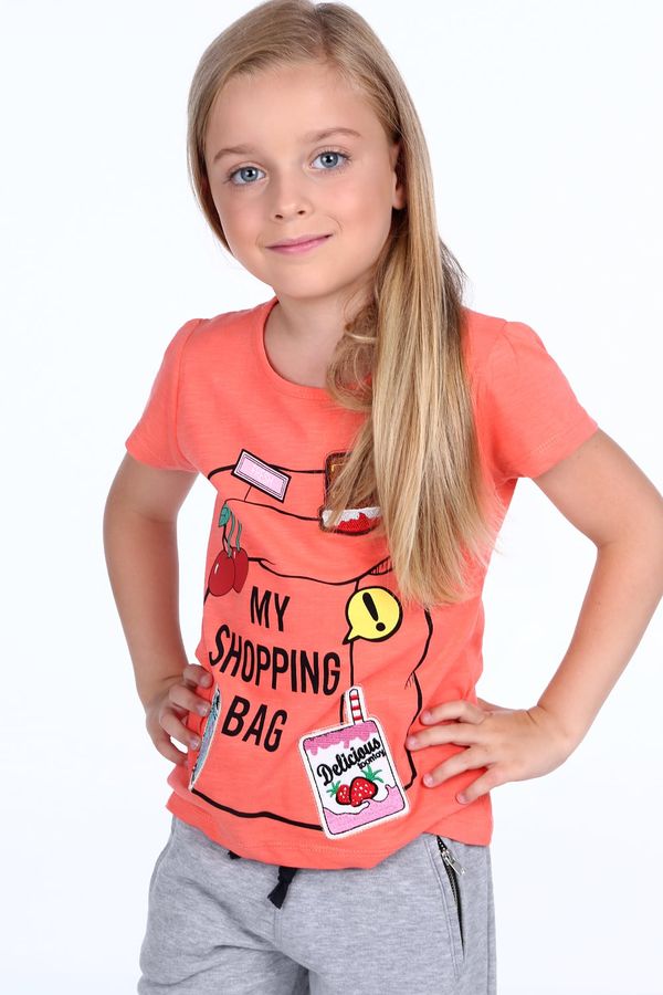 FASARDI Girls' T-shirt with coral patches