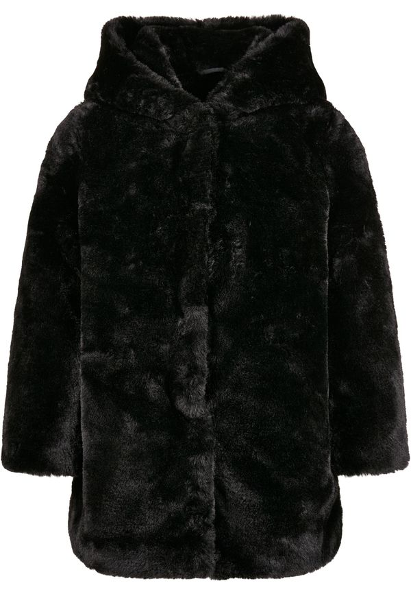 Urban Classics Girls' Teddy Hooded Coat Black