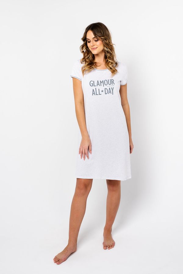 Italian Fashion Glamour women's shirt with short sleeves - light melange
