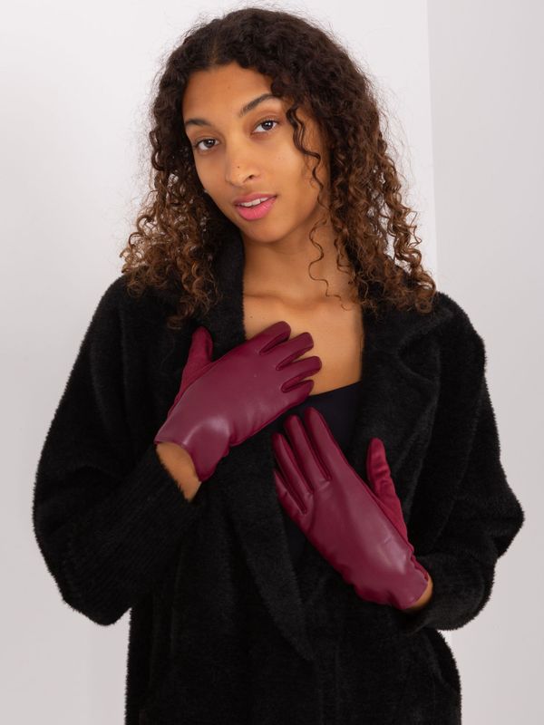 Wool Fashion Italia Gloves-AT-RK-239501A.16-burgundy