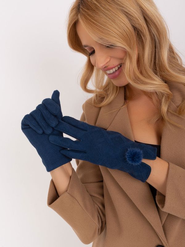 Wool Fashion Italia Gloves-AT-RK-239506.98-navy blue