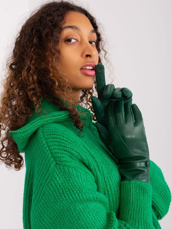 Wool Fashion Italia Gloves-AT-RK-239802.28-dark green