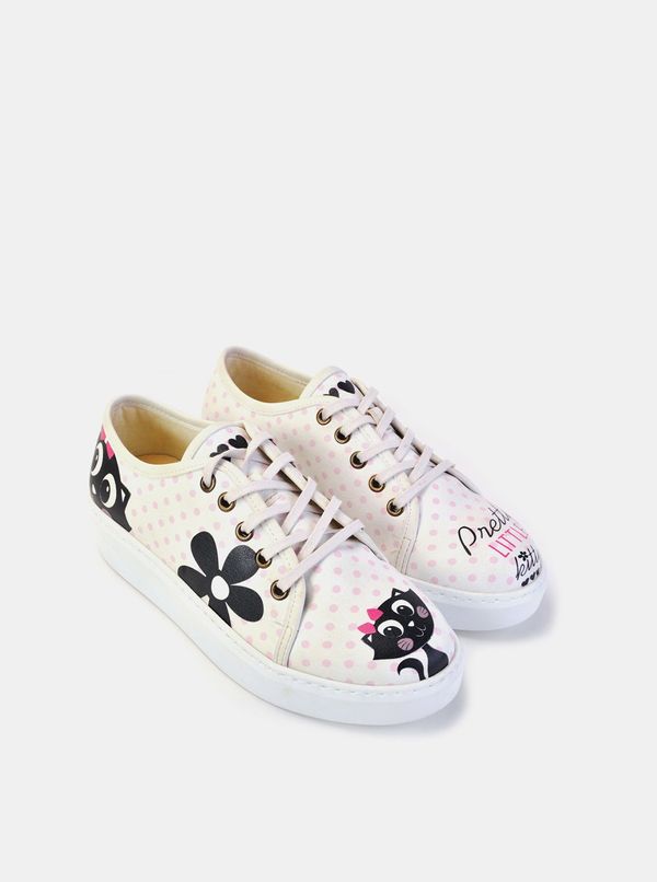 Goby Goby white polka dot sneakers Pretty Little Kitty