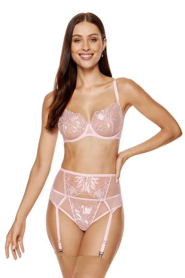 Gorteks Gorteks Coco embroidered garter belt pink