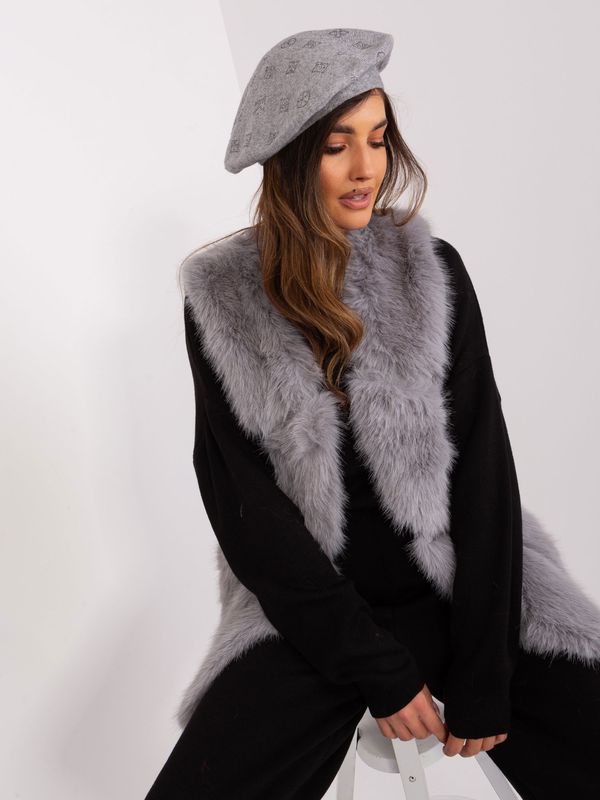 Fashionhunters Gray beret with cashmere