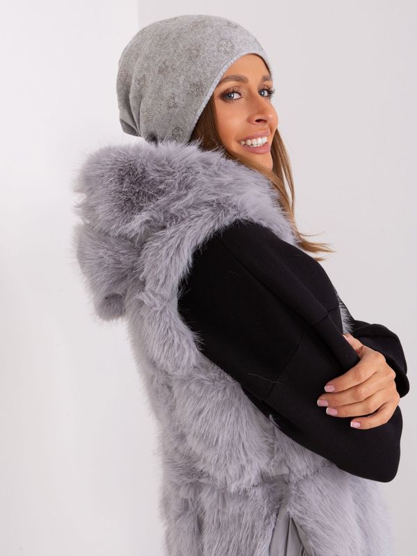 Fashionhunters Gray cap with cashmere