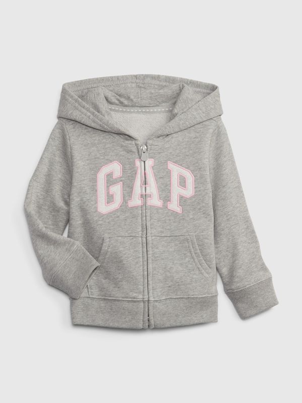 GAP Gray girls' sweatshirt french terry logo GAP