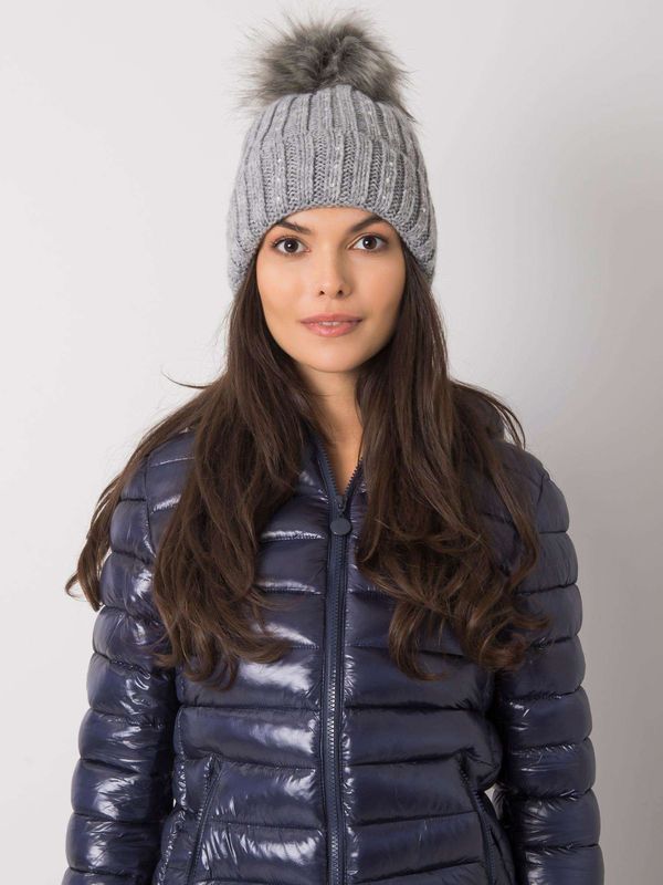Fashionhunters Gray insulated hat with apps