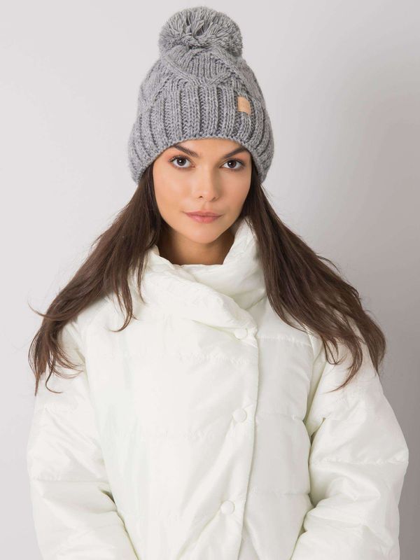 Fashionhunters Gray warm winter cap