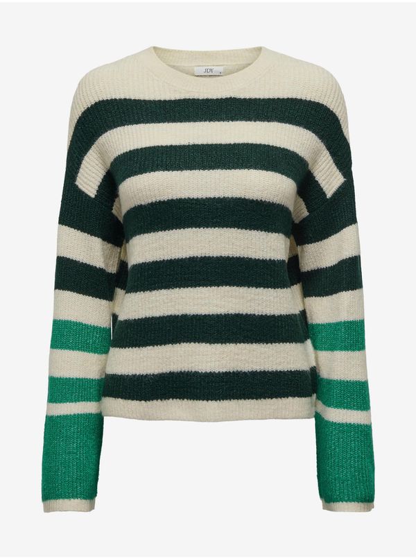 JDY Green and cream women's striped sweater JDY Drea - Women