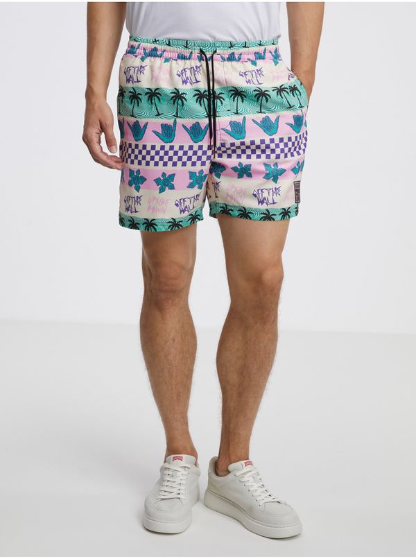 Vans Green and pink unisex patterned shorts VANS California Stripe - Women