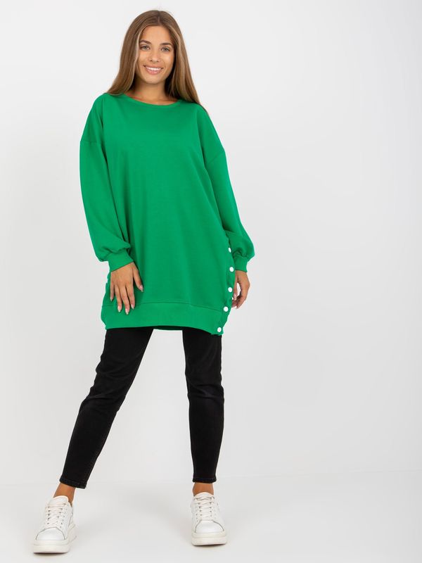 Fashionhunters Green basic tunic with long sleeves RUE PARIS