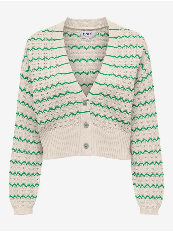 Only Green-beige women's striped cardigan ONLY Asa - Women's