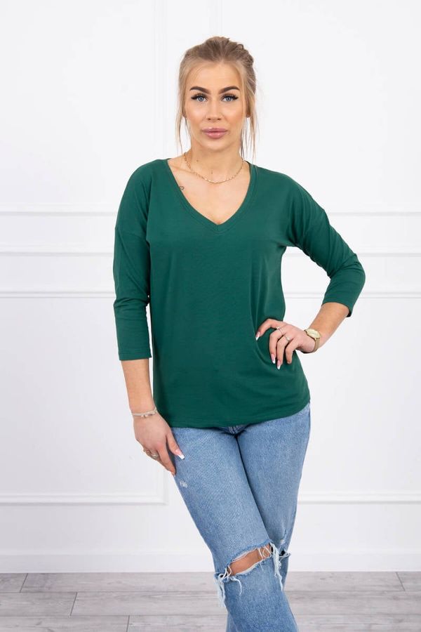 Kesi Green blouse with V-neck