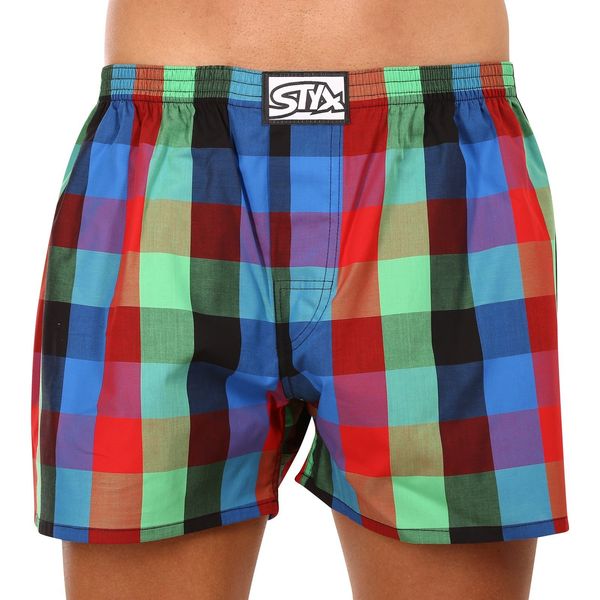 STYX Green-blue men's plaid boxer shorts Styx