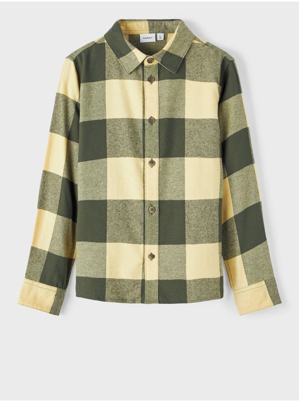 name it Green Boys Plaid Flannel Shirt name it Liman - Boys