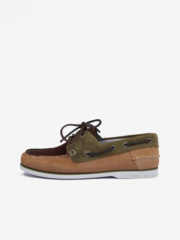 Tommy Hilfiger Green-brown men's suede loafers by Tommy Hilfiger