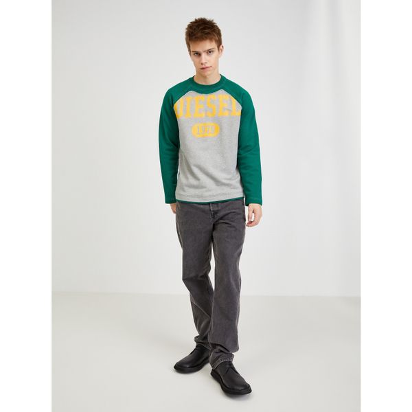 Diesel Green-Grey Mens Facial Sweatshirt Diesel - Mens