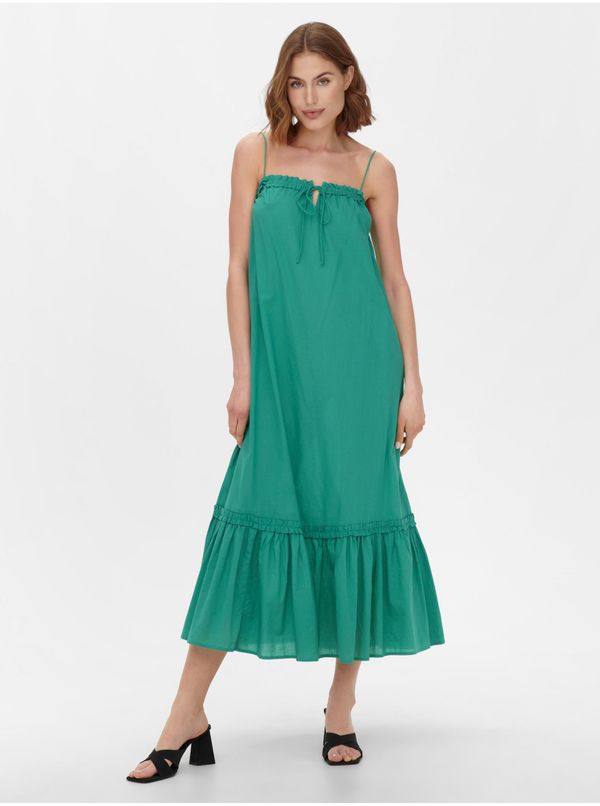 Only Green loose midi dress with straps ONLY Allie - Women's