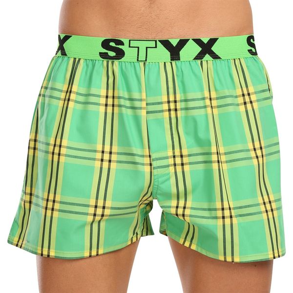 STYX Green men's checked boxer shorts Styx
