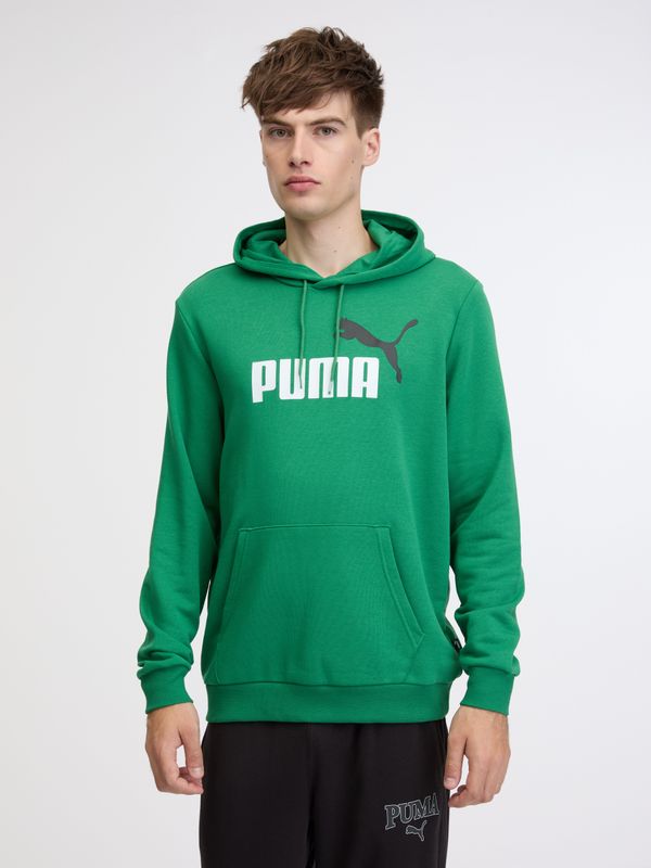 Puma Green Men's Hoodie Puma ESS+ 2 Col Big Logo Hoodie TR