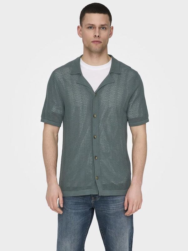 Only Green men's knitted shirt ONLY & SONS Diego
