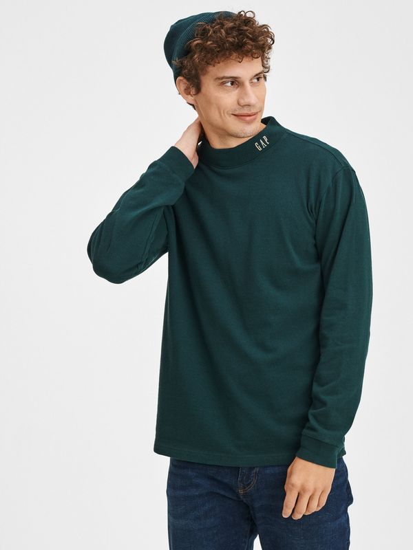 GAP Green Men's T-Shirt Cotton logo mock GAP