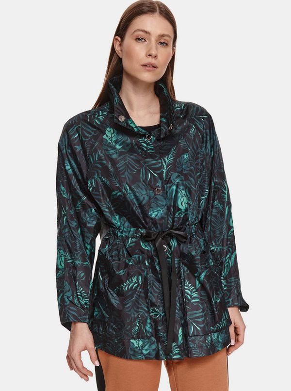 Top Secret Green Patterned Lightweight Hooded Jacket TOP SECRET - Women