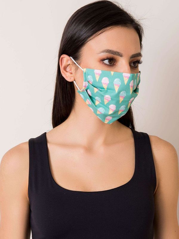 Fashionhunters Green protective mask with print