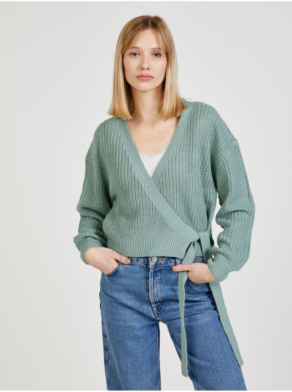 Only Green ribbed wrap cardigan ONLY Breda - Women