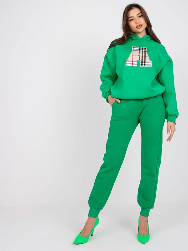 Fashionhunters Green sweatshirt with Felicja print