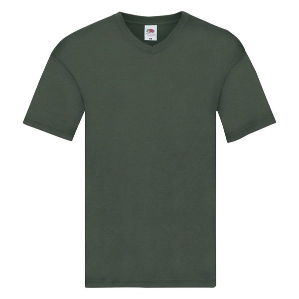 Fruit of the Loom Green T-shirt Original V-neck Fruit of the Loom