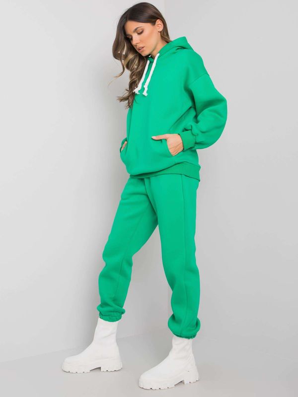 Fashionhunters Green two-piece cotton set by Alicia
