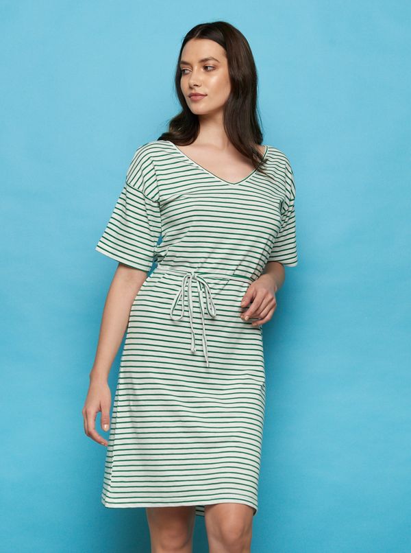 Tranquillo Green-White Striped Tranquillo Dress - Women