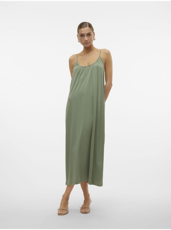 Vero Moda Green women's basic maxi dress Vero Moda Luna - Women