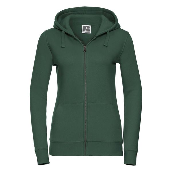 RUSSELL Green women's hoodie with Authentic Russell zipper