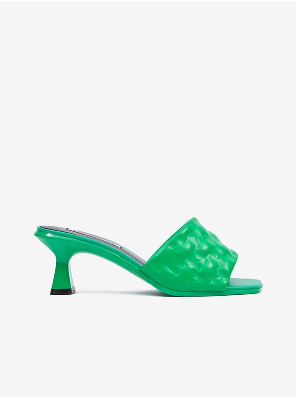 Karl Lagerfeld Green women's leather slippers KARL LAGERFELD Panache II Padded - Women