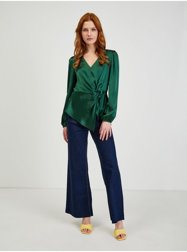 Orsay Green women's satin blouse ORSAY