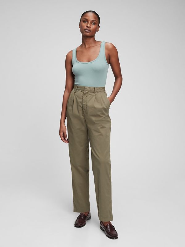 GAP Green women's trousers GAP khaki high rise Washwell