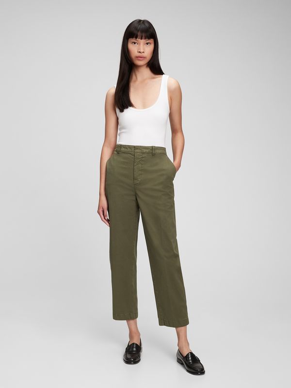 GAP Green women's trousers GAP straight khaki Washwell