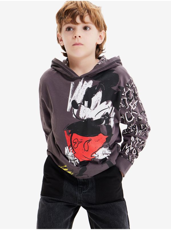 DESIGUAL Grey Boys' Hoodie Desigual Austin Mickey - Boys