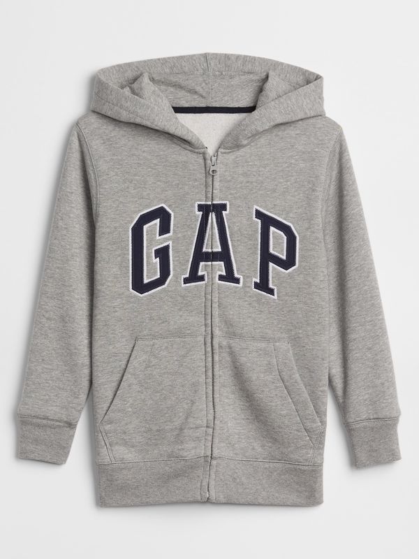 GAP Grey Boys' Kids Sweatshirt GAP Logo Zip Hoodie