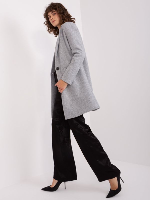 Fashionhunters Grey classic women's coat OCH BELLA