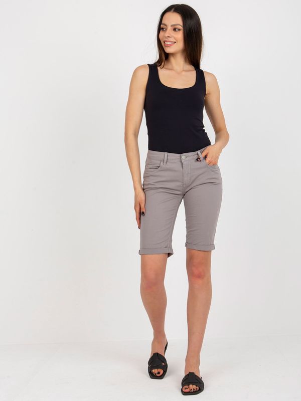 Fashionhunters Grey cotton shorts SUBLEVEL for leisure time