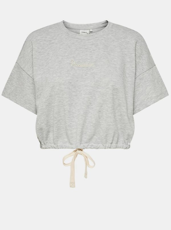 Only Grey crop top with ONLY Issi print - Women's