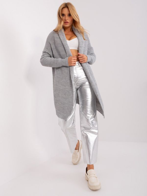 Fashionhunters Grey loose knitted cardigan OCH BELLA