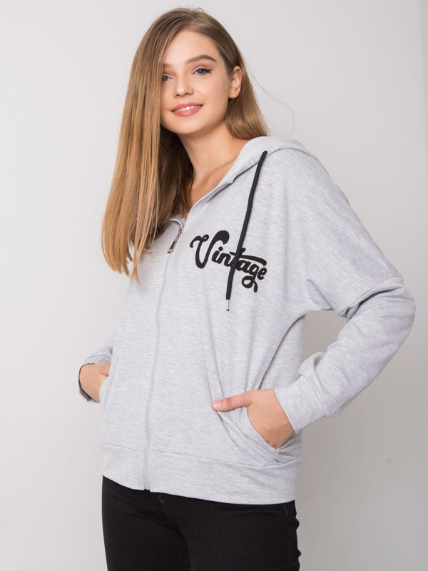 Fashionhunters Grey melange hoodie