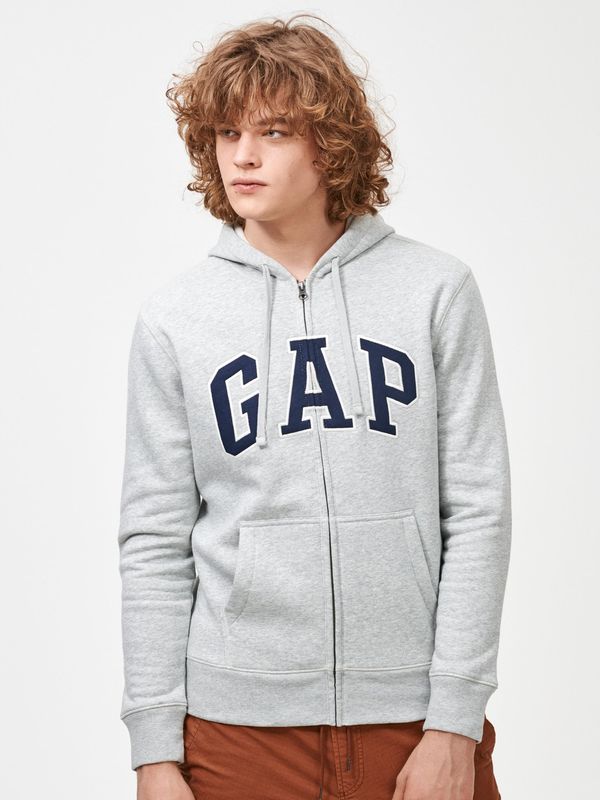 GAP Grey Men's Sweatshirt GAP Zip Logo