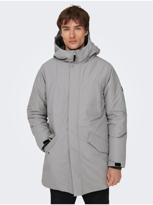 Only Grey men's winter parka ONLY & SONS Carl - Men