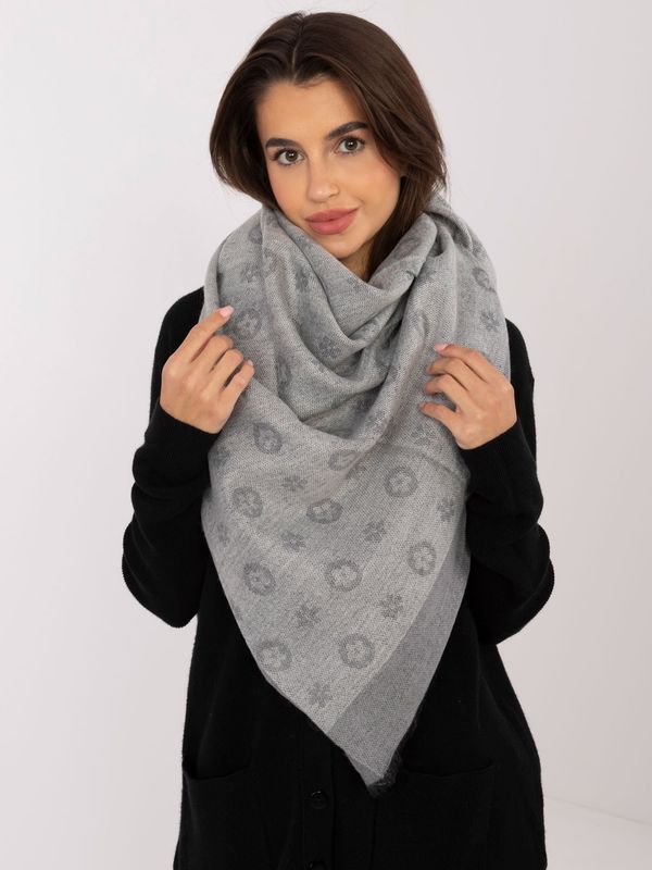 Fashionhunters Grey patterned women's scarf